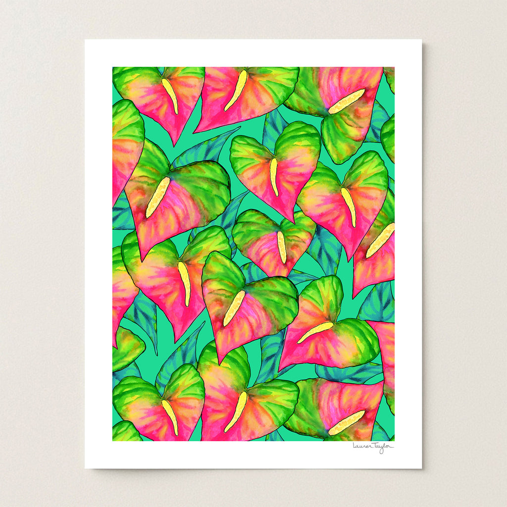ANTHURIUM BEAUTY TEAL ART PRINT - 11