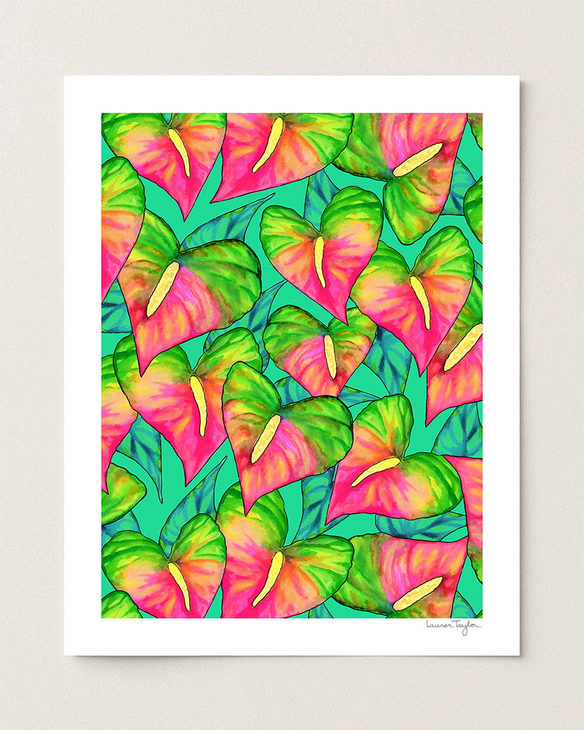 ANTHURIUM BEAUTY TEAL ART PRINT - 11