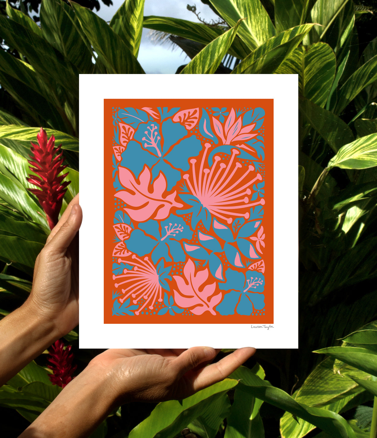 TROPIC BLOOM RUST ART PRINT - 8